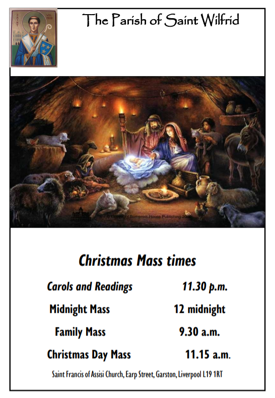 St Wilfrid's Christmas Mass Times Liverpool South Pastoral Area